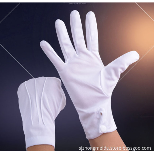 White Parade Gloves Funeral Cotton